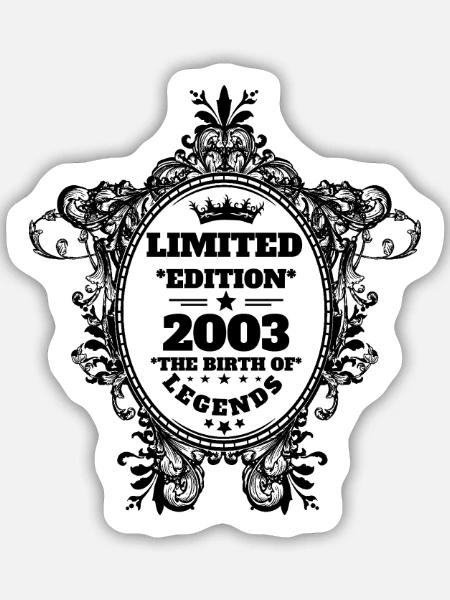 2003 - Sticker Größe M (15 x 15 cm) - Mattweiß