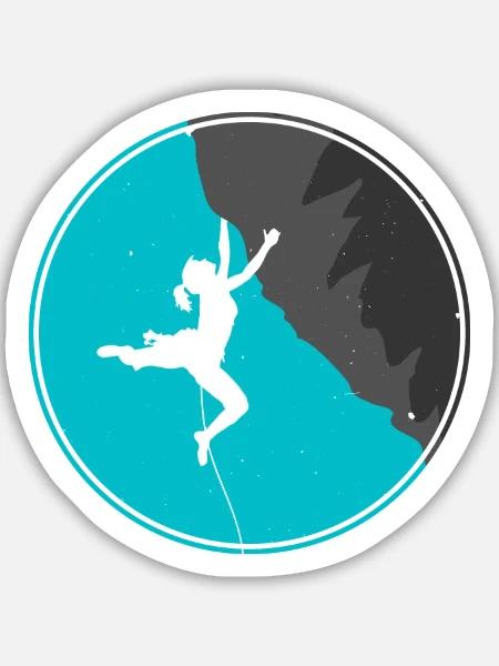 Klettern - Sticker Größe M (15 x 15 cm) - Mattweiß