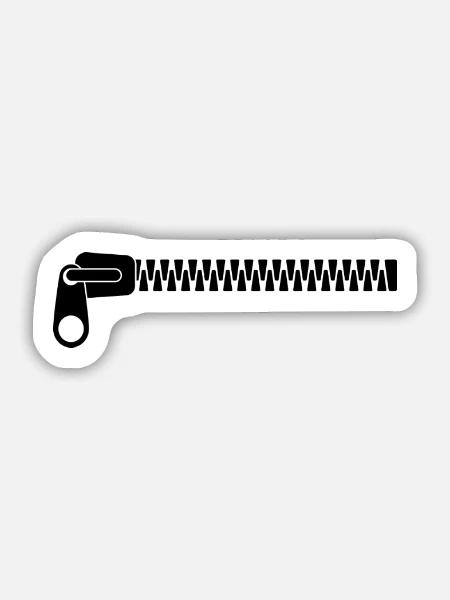 Reissverschluss - Sticker Größe M (15 x 15 cm) - Mattweiß