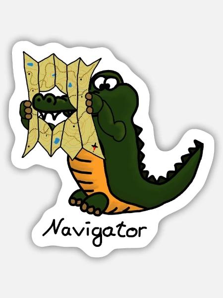 Navigator - Sticker Größe M (15 x 15 cm) - Mattweiß