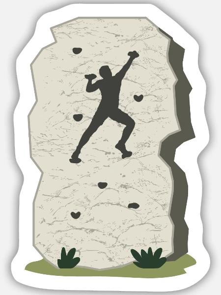 Klettern Kletterer Bouldern Bergsteiger - Sticker Größe M (15 x 15 cm) - Mattweiß