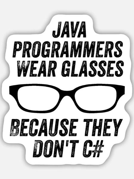 Lustige Java-Programmierer - Sticker Größe M (15 x 15 cm) - Mattweiß