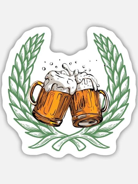 Heiliges Bier - Sticker Größe M (15 x 15 cm) - Mattweiß