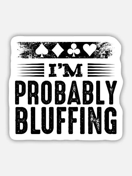 Poker - Sticker Größe M (15 x 15 cm) - Mattweiß