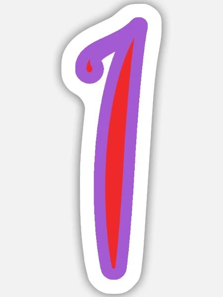 1 - Sticker Größe M (15 x 15 cm) - Mattweiß