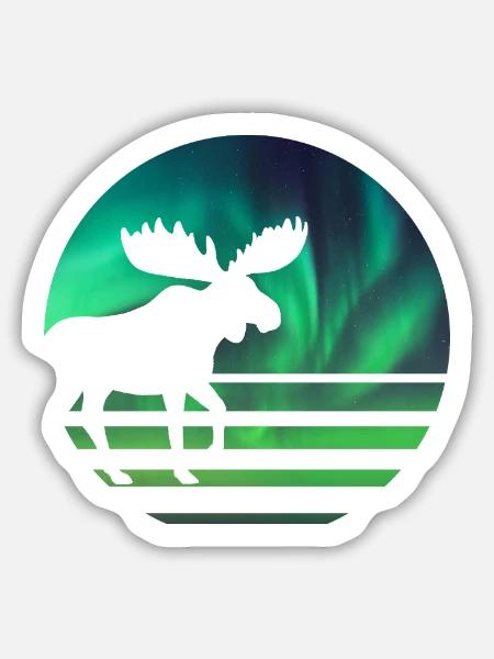 Elch - Sticker Größe M (15 x 15 cm) - Mattweiß