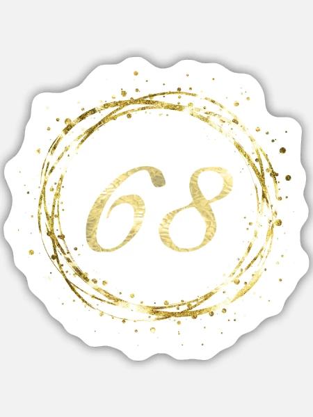 68 - Sticker Größe M (15 x 15 cm) - Mattweiß