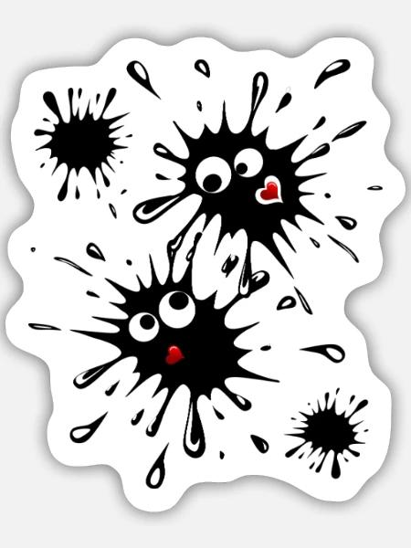 Klecks Paar - Sticker Größe M (15 x 15 cm) - Mattweiß