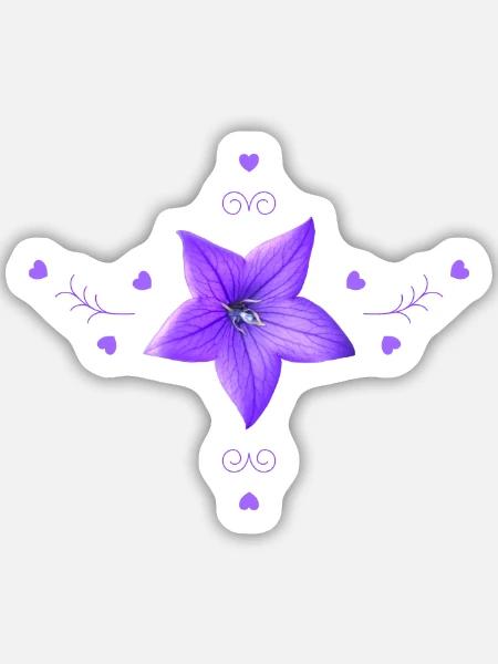 Glockenblume lila Blume - Sticker Größe M (15 x 15 cm) - Mattweiß