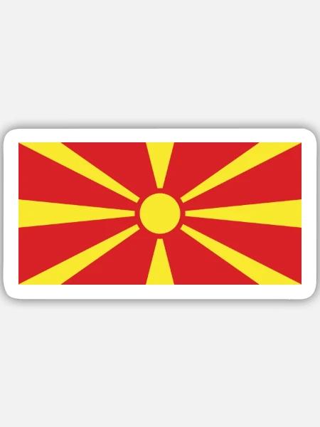 Mazedonien - Sticker Größe M (15 x 15 cm) - Mattweiß