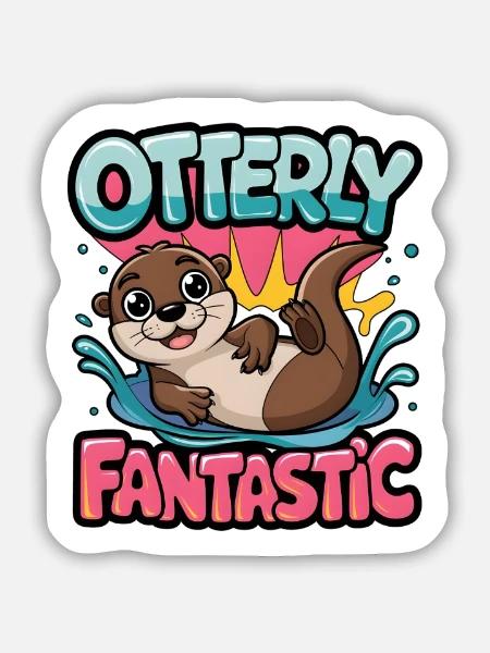 Otterly Fantastisch - Sticker Größe M (15 x 15 cm) - Mattweiß