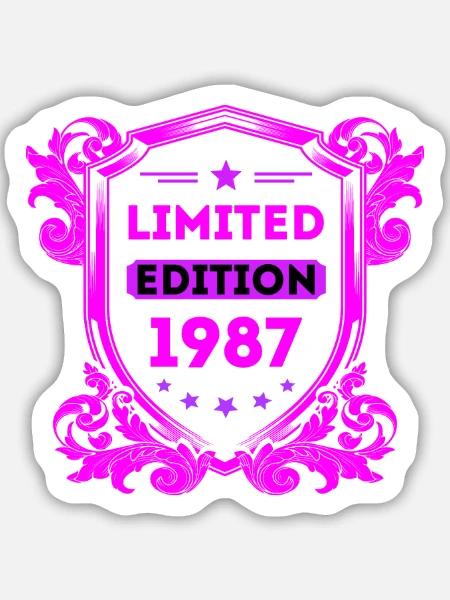 1987 - Sticker Größe M (15 x 15 cm) - Mattweiß