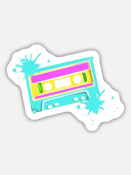 Kassette - Sticker Größe M (15 x 15 cm) - Mattweiß