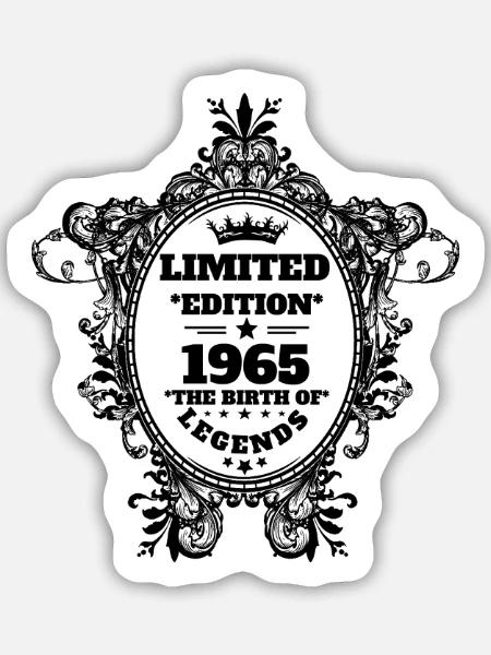 1965 - Sticker Größe M (15 x 15 cm) - Mattweiß