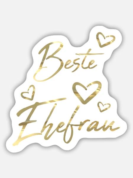Beste Ehefrau - Sticker Größe M (15 x 15 cm) - Mattweiß