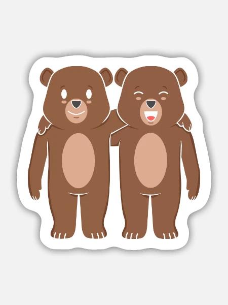 Bären - Sticker Größe M (15 x 15 cm) - Mattweiß