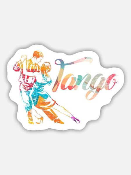 Leidenschaftlicher Tango Buenos Aires - Sticker Größe M (15 x 15 cm) - Mattweiß