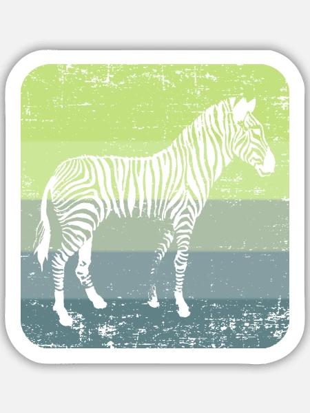 Zebra - Sticker Größe M (15 x 15 cm) - Mattweiß