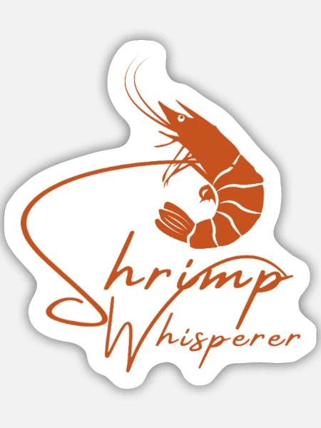 Shrimp Whisperer - Angelliebhaber - Sticker Größe M (15 x 15 cm) - Mattweiß