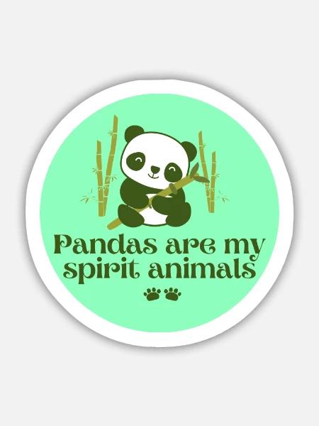 Pandas sind mein Geisttier - Sticker Größe M (15 x 15 cm) - Mattweiß
