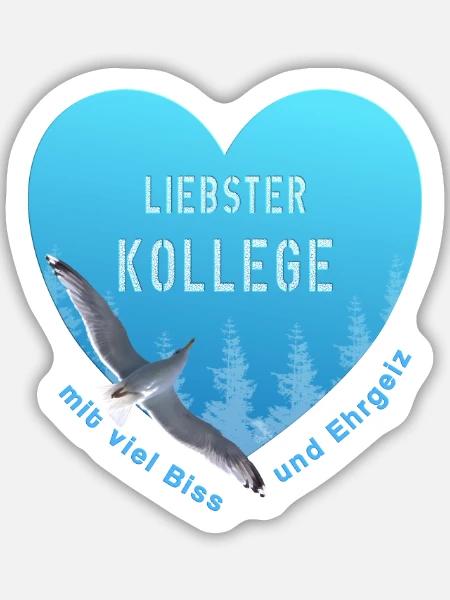 liebster Kollege - Sticker Größe M (15 x 15 cm) - Mattweiß