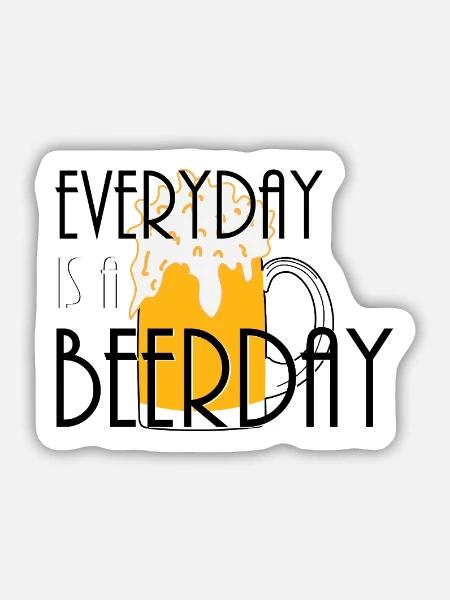 Bier - Sticker Größe M (15 x 15 cm) - Mattweiß