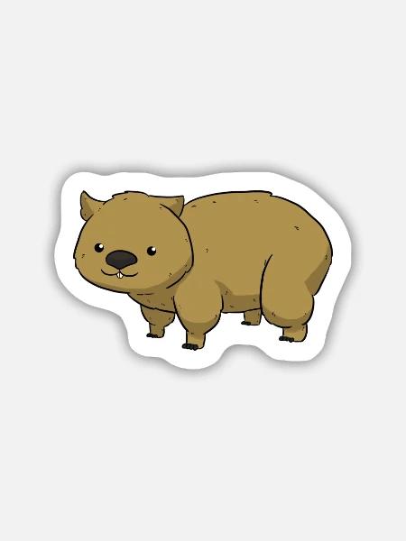 Wombat - Sticker Größe M (15 x 15 cm) - Mattweiß