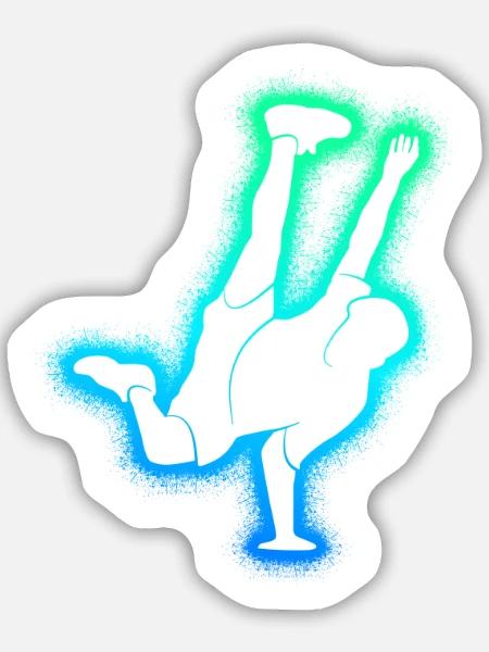 Breakdance Tanz Breakdancer Kinder Breakdancing - Sticker Größe M (15 x 15 cm) - Mattweiß