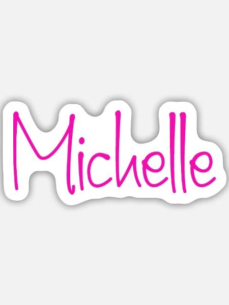 Michelle Neon-Handschrift - Sticker Größe M (15 x 15 cm) - Mattweiß