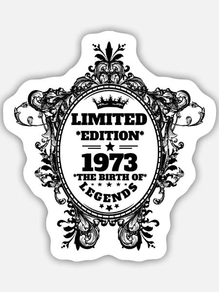 1973 - Sticker Größe M (15 x 15 cm) - Mattweiß