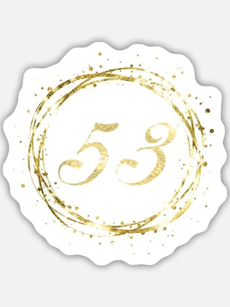 53 - Sticker Größe M (15 x 15 cm) - Mattweiß