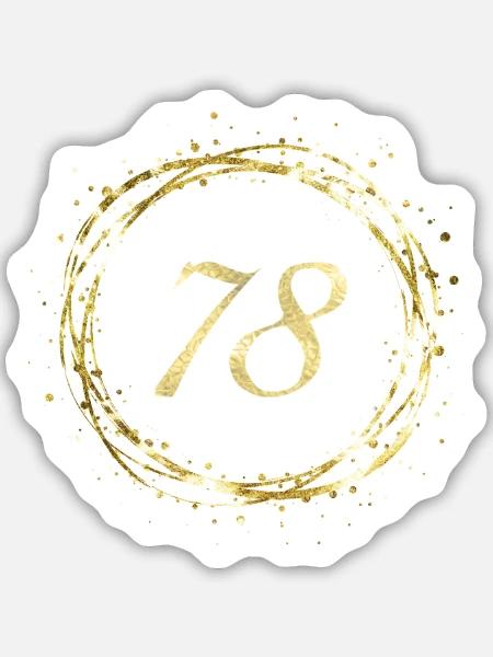 78 - Sticker Größe M (15 x 15 cm) - Mattweiß