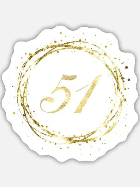 51 - Sticker Größe M (15 x 15 cm) - Mattweiß