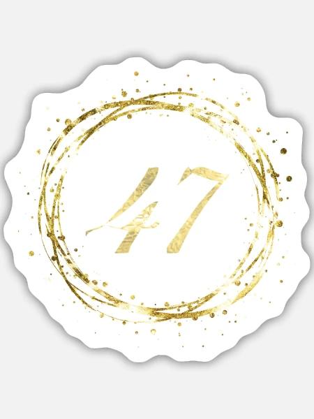 47 - Sticker Größe M (15 x 15 cm) - Mattweiß