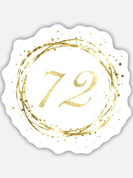72 - Sticker Größe M (15 x 15 cm) - Mattweiß
