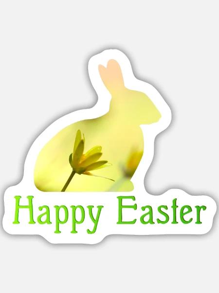 Happy Easter - Sticker Größe M (15 x 15 cm) - Mattweiß