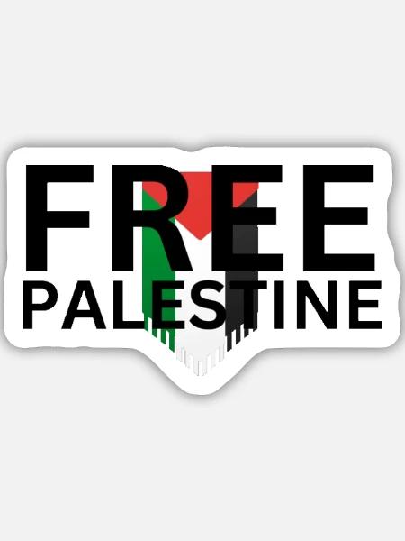 Free Palestine - Sticker Größe M (15 x 15 cm) - Mattweiß