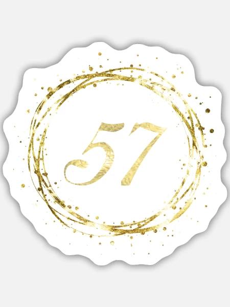 57 - Sticker Größe M (15 x 15 cm) - Mattweiß