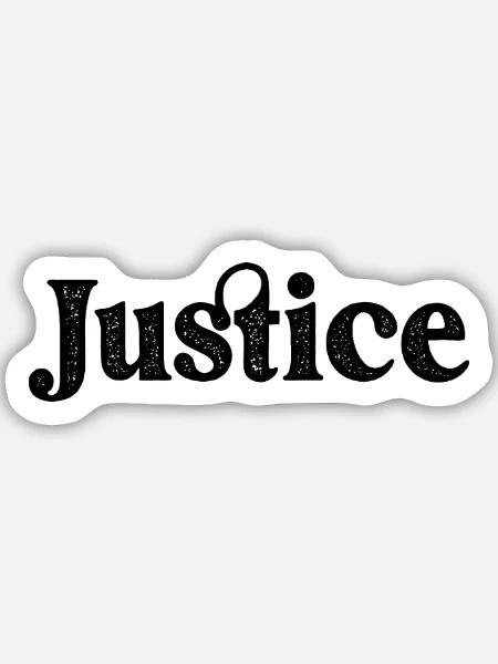 Design Justice Word - Sticker Größe M (15 x 15 cm) - Mattweiß