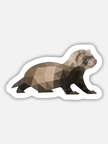 Verspieltes Frettchen Kaninchenjagd - Sticker Größe M (15 x 15 cm) - Mattweiß