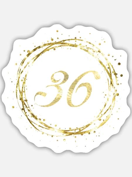 36 - Sticker Größe M (15 x 15 cm) - Mattweiß