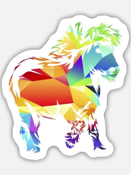 Zotteliges Shetlandpony Pferdemädchen - Sticker Größe M (15 x 15 cm) - Mattweiß