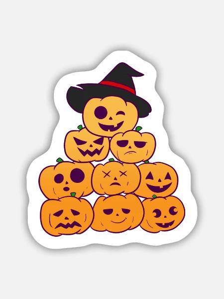 Kürbise - Sticker Größe M (15 x 15 cm) - Mattweiß