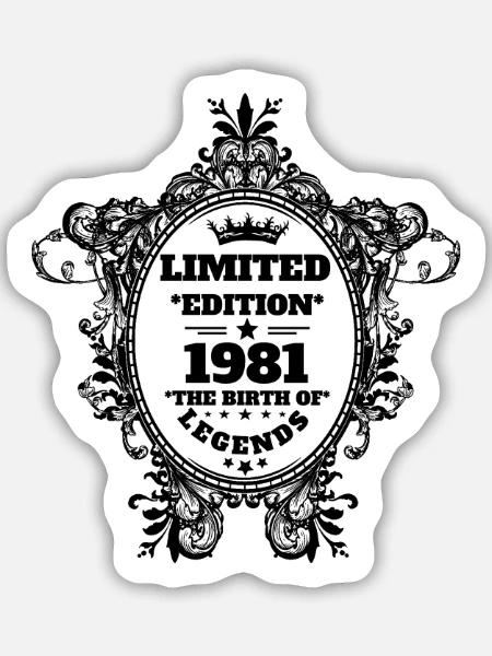 1981 - Sticker Größe M (15 x 15 cm) - Mattweiß