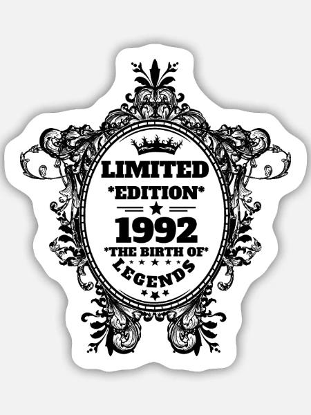 1992 - Sticker Größe M (15 x 15 cm) - Mattweiß