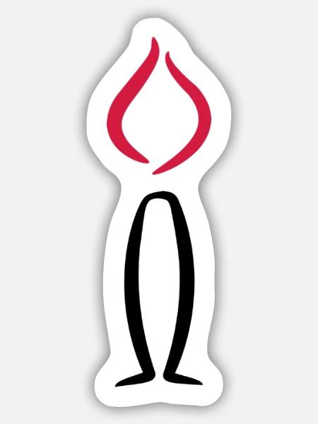 Kerze - Sticker Größe M (15 x 15 cm) - Mattweiß