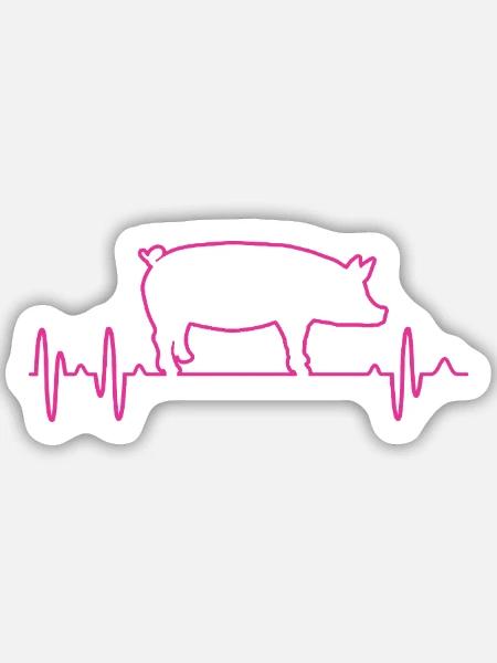 Schwein - Sticker Größe M (15 x 15 cm) - Mattweiß