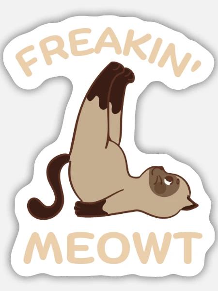 Freakin Meowt - Sticker Größe M (15 x 15 cm) - Mattweiß