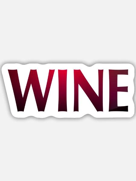 WINE - Sticker Größe M (15 x 15 cm) - Mattweiß