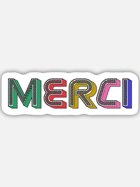 Vielen Dank - Sticker Größe M (15 x 15 cm) - Mattweiß